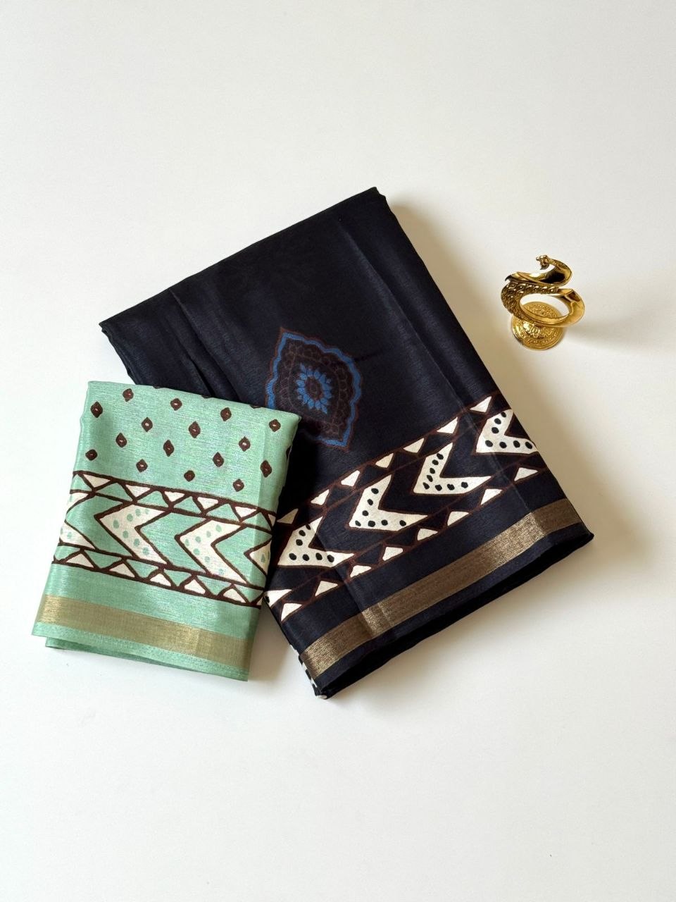 Mul Cotton Saree - Rani Pink with Peach Orange Contrast